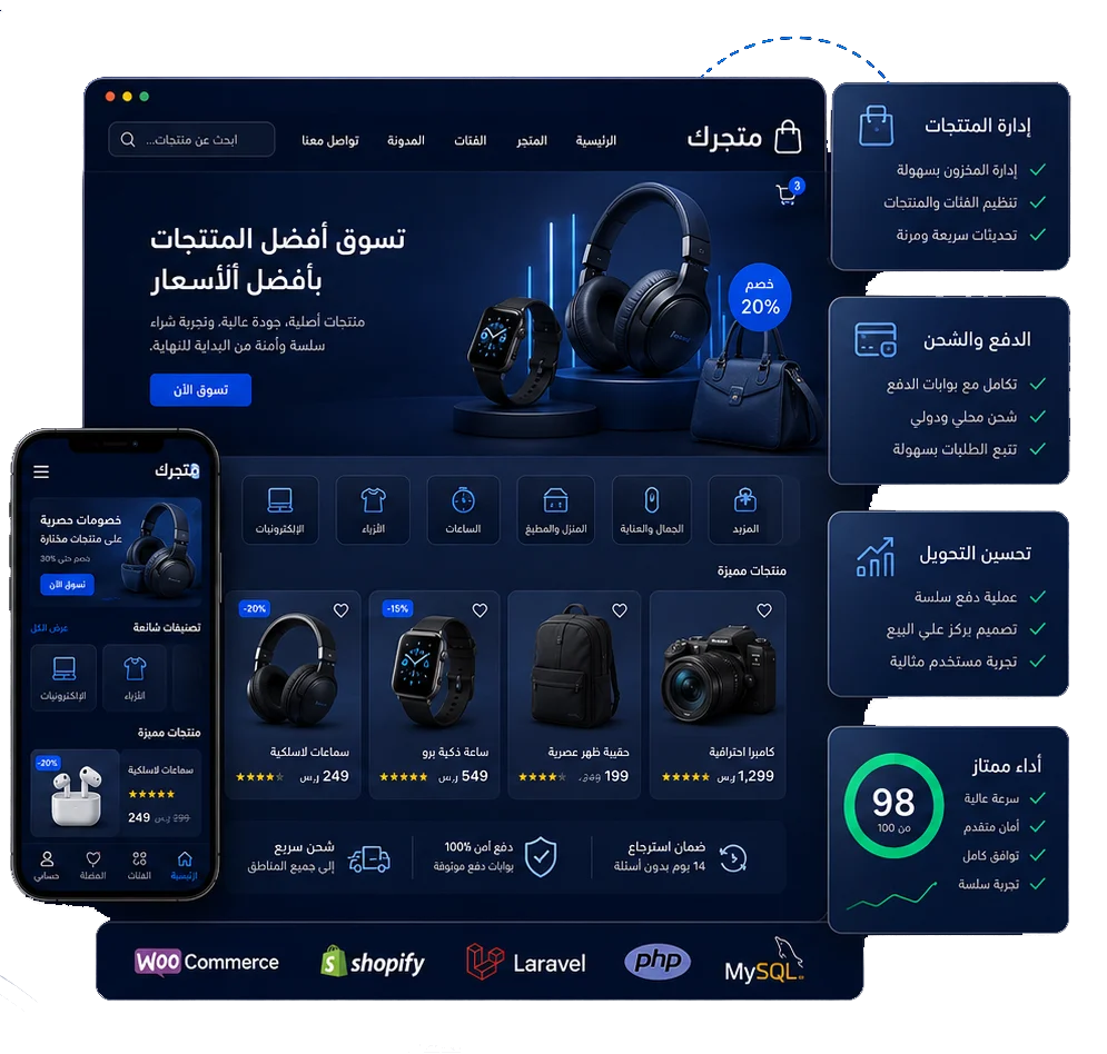 عرض هيرو خدمة برمجة المتاجر الالكترونية